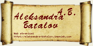 Aleksandra Batalov vizit kartica